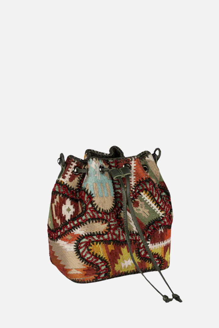 Large Patchy Carpet Bucket Bag