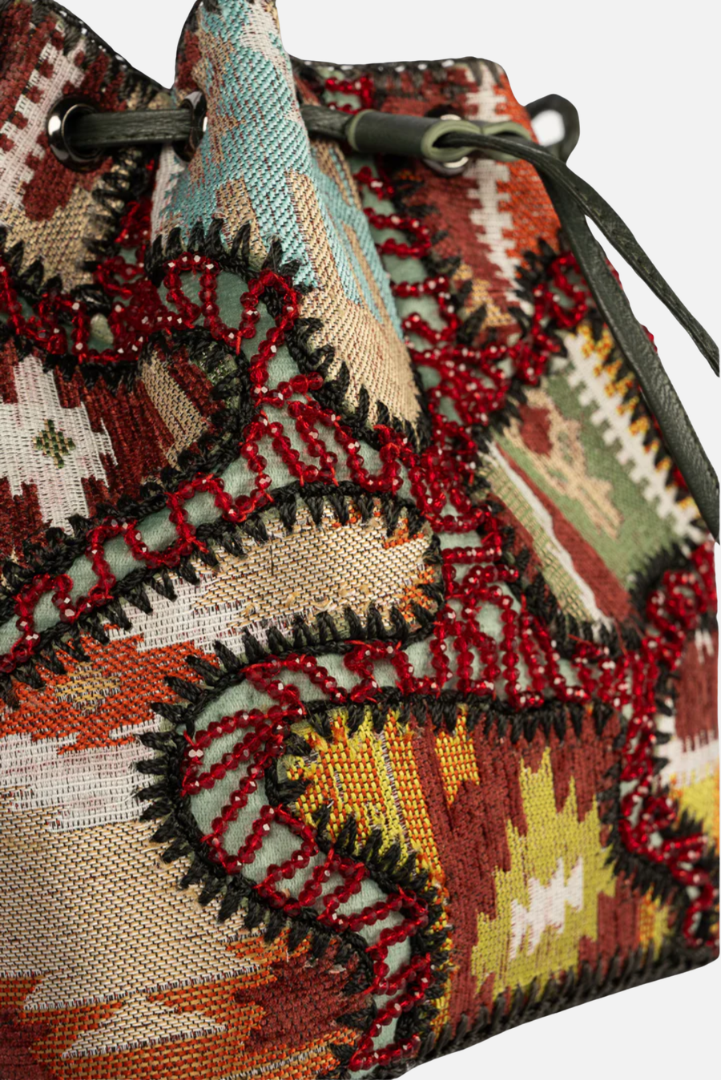 Large Patchy Carpet Bucket Bag