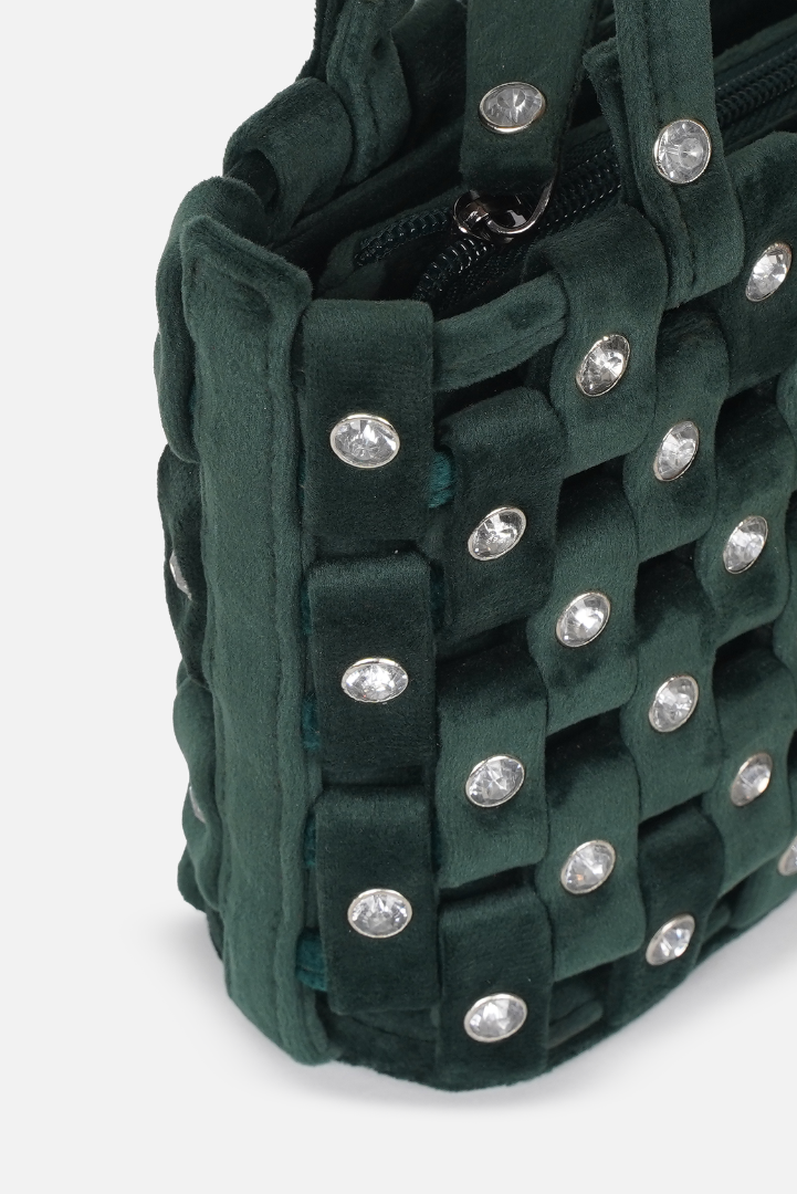 Small Velvet Weave Shoulder Bag