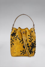 Load image into Gallery viewer, Large Flower Power Snakeskin Bucket Bag
