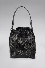 Load image into Gallery viewer, Large Flower Power Snakeskin Bucket Bag
