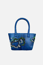 Load image into Gallery viewer, Medium Marble Crystal Snakeskin Pop Tote