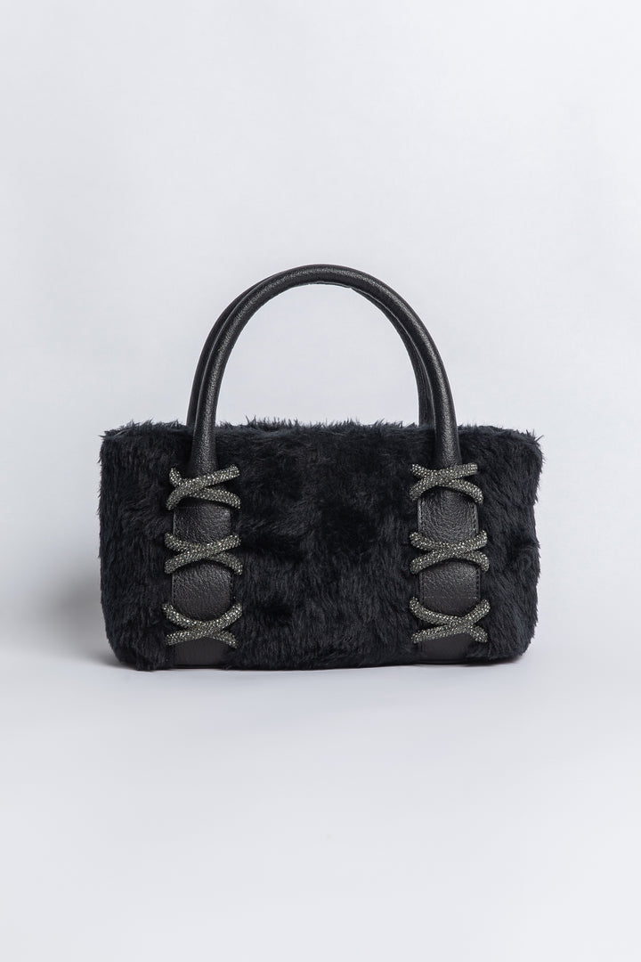 Small Faux Fur Kriss Wedge Tote 