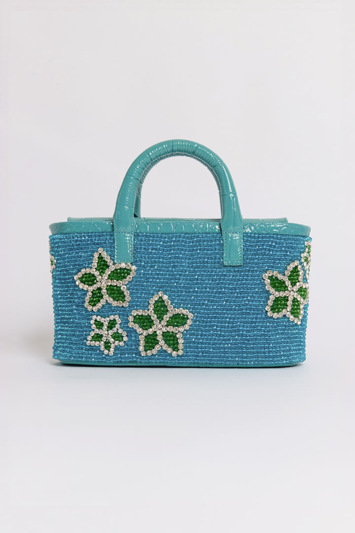 Small Flora Patent Flap Tote