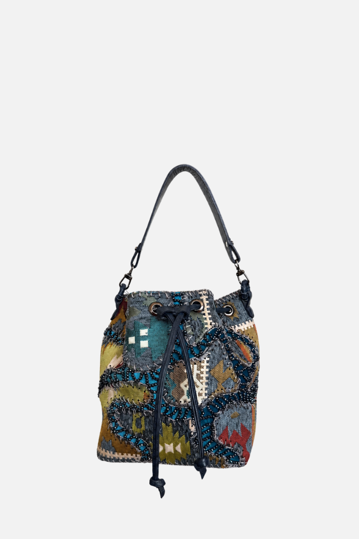 Large Patchy Carpet Bucket Bag