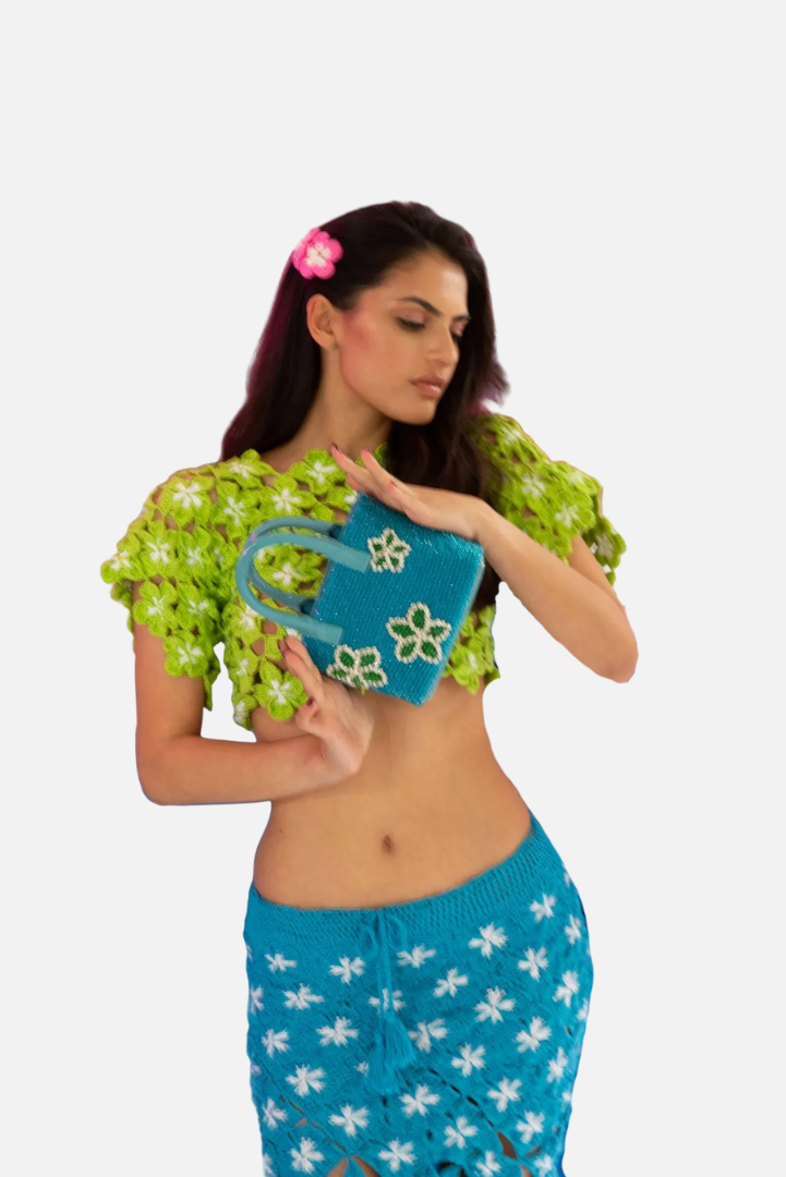 Small Flora Patent Pop Tote