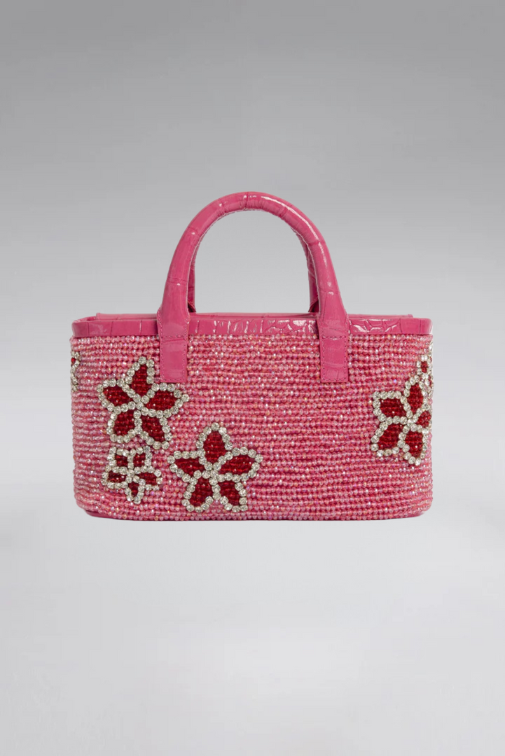 Small Flora Patent Flap Tote