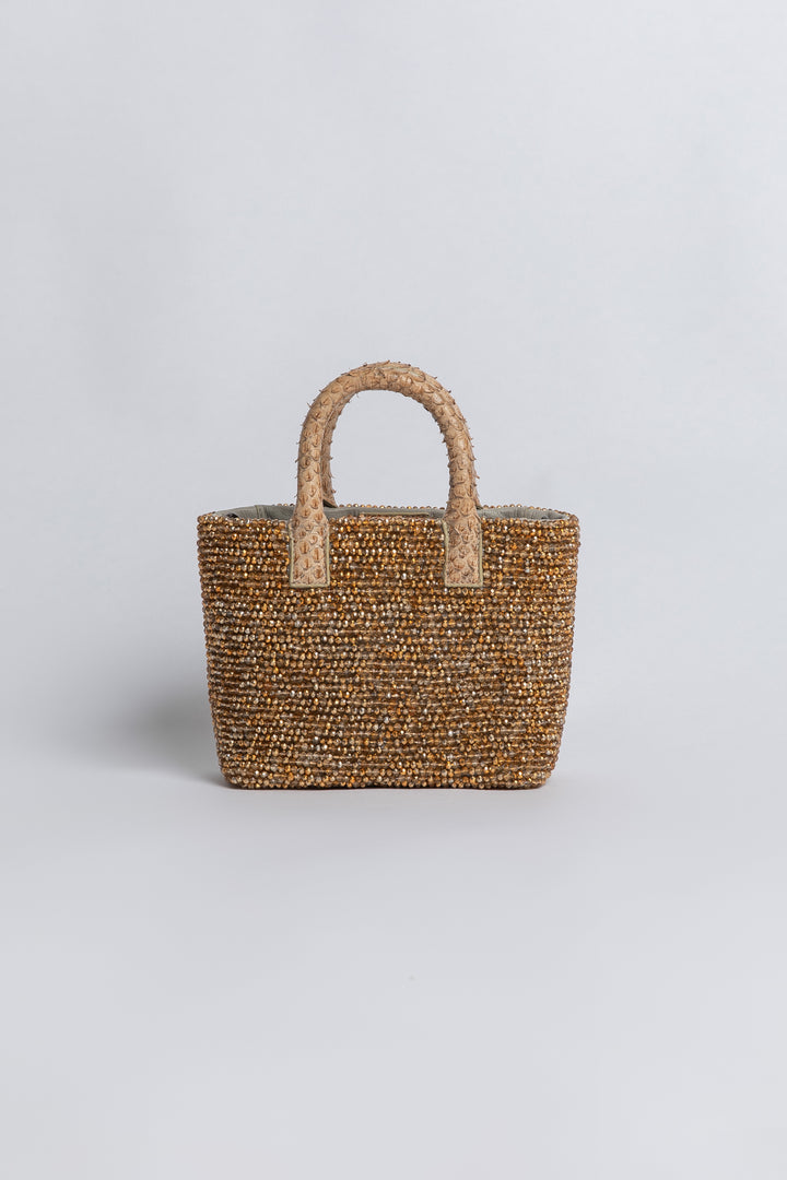 Small Crystal Snakeskin Pop tote