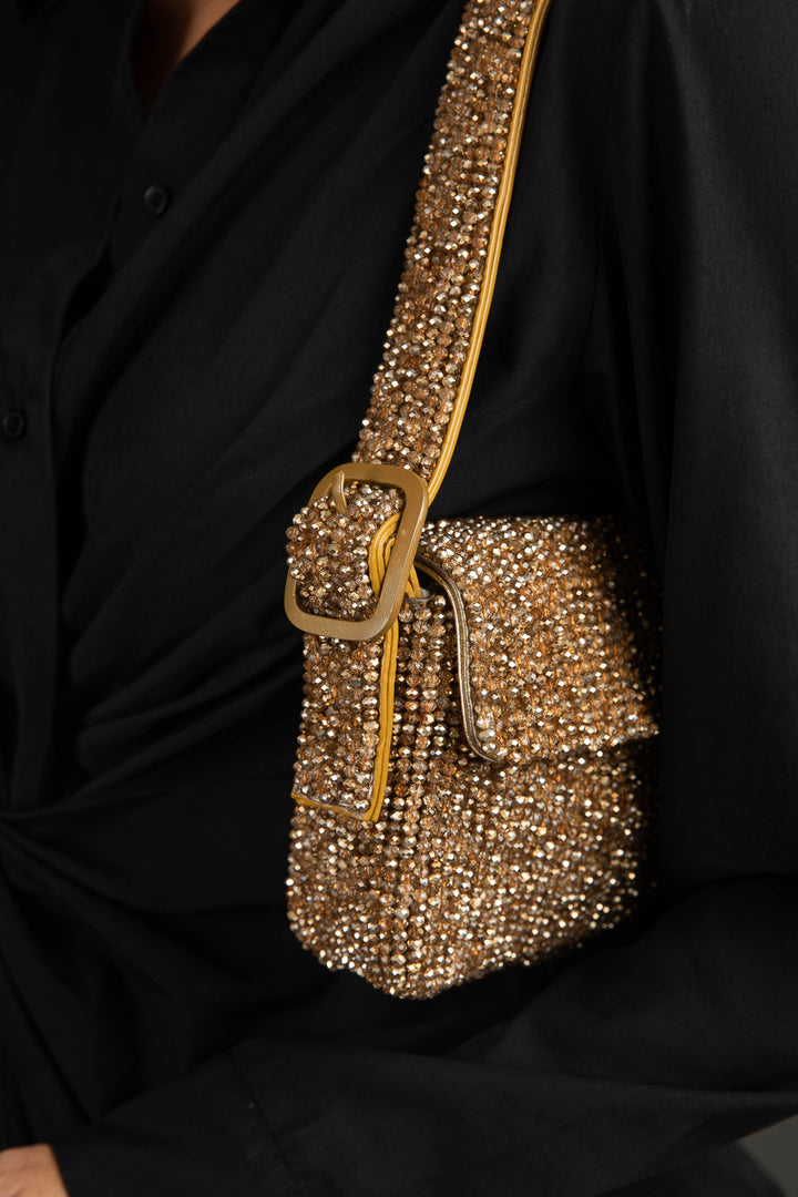 Lori Crystal Patent Leather Evening Shoulder Bag 