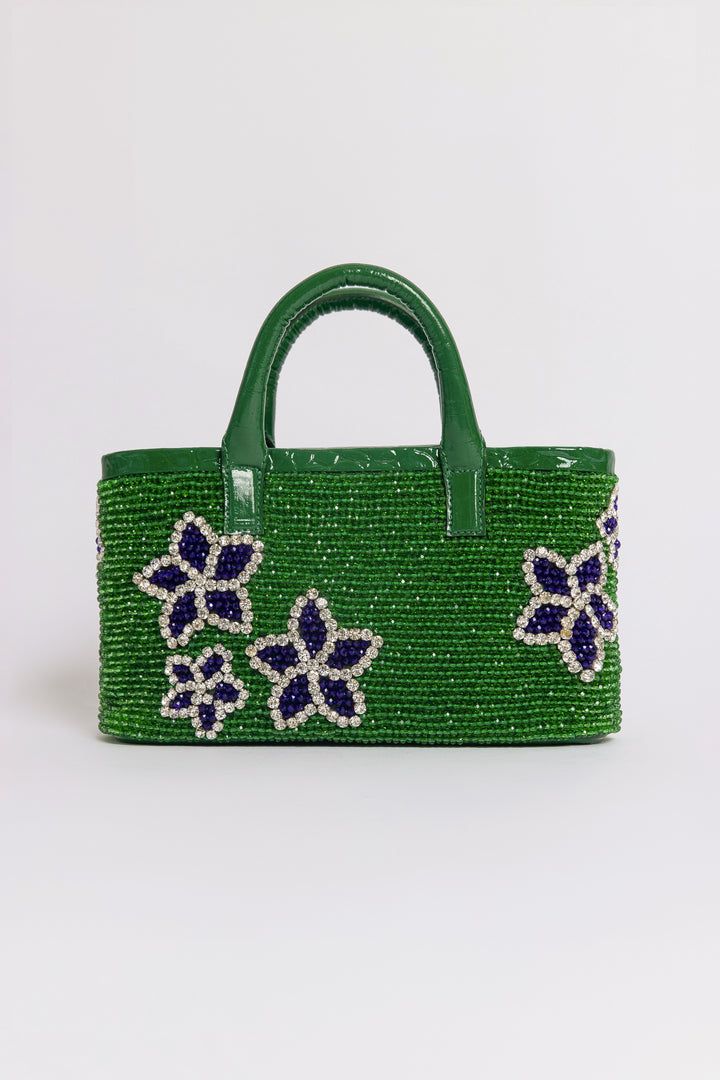 Small Flora Patent Flap Tote