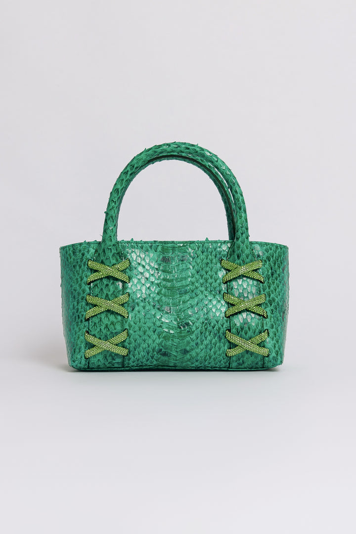 Small Kriss Snakeskin Wedge Tote