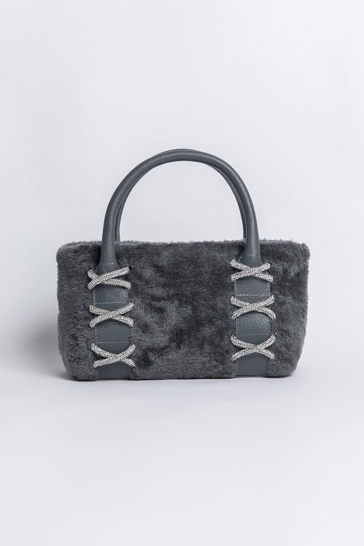 Small Faux Fur Kriss Wedge Tote 