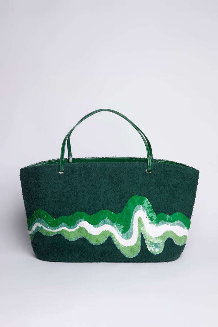 Large Wavy Terry Crescent Beach Bag