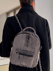 Medium Nyla Snakeskin Backpack