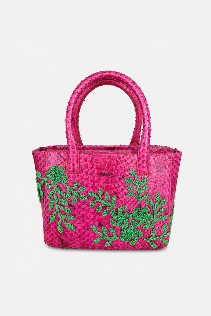 Medium Flower Power Snakeskin Pop Tote