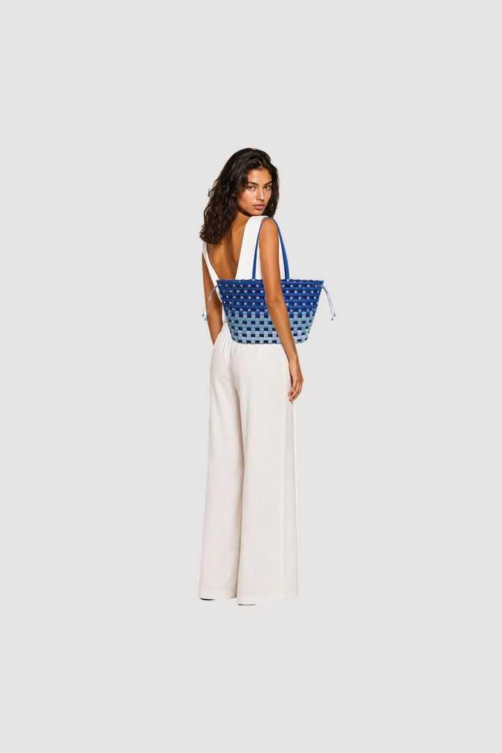 Large Weave Crescent Beach Bag SS26'