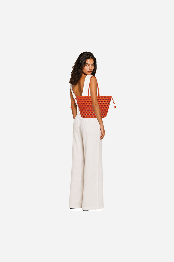 Large Weave Crescent Beach Bag SS26'