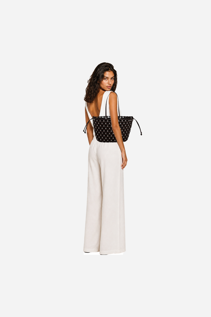Large Weave Crescent Beach Bag SS26'