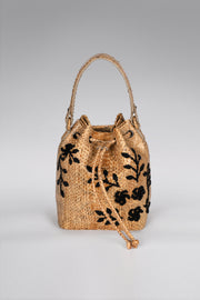 Large Flower Power Snakeskin Bucket Bag
