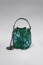 Load image into Gallery viewer, Large Flower Power Snakeskin Bucket bag