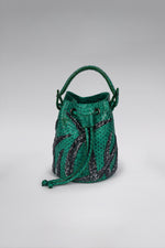 Load image into Gallery viewer, Small Flame Snakeskin Bucket bag