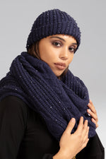 Load image into Gallery viewer, Danda Crystal Knit Scarf and Beanie

