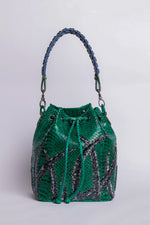 Load image into Gallery viewer, Large Flame Snakeskin Bucket Bag
