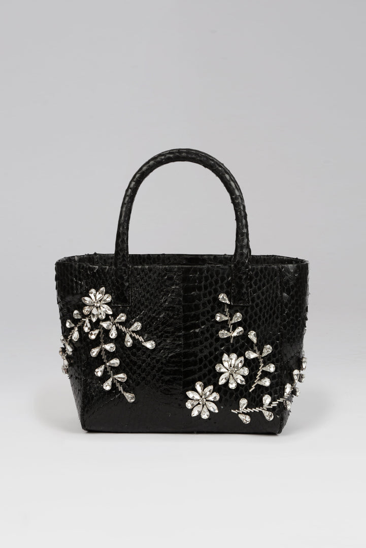 Diamond Flower Power Snakeskin Pop Tote