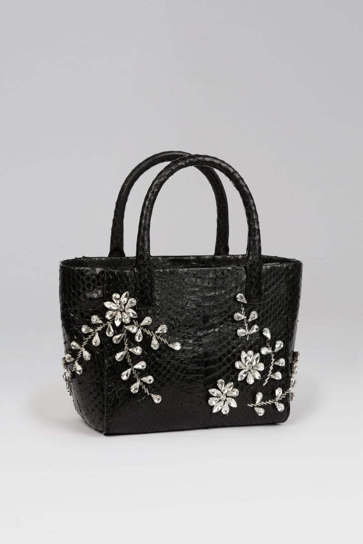 Diamond Flower Power Snakeskin Pop Tote