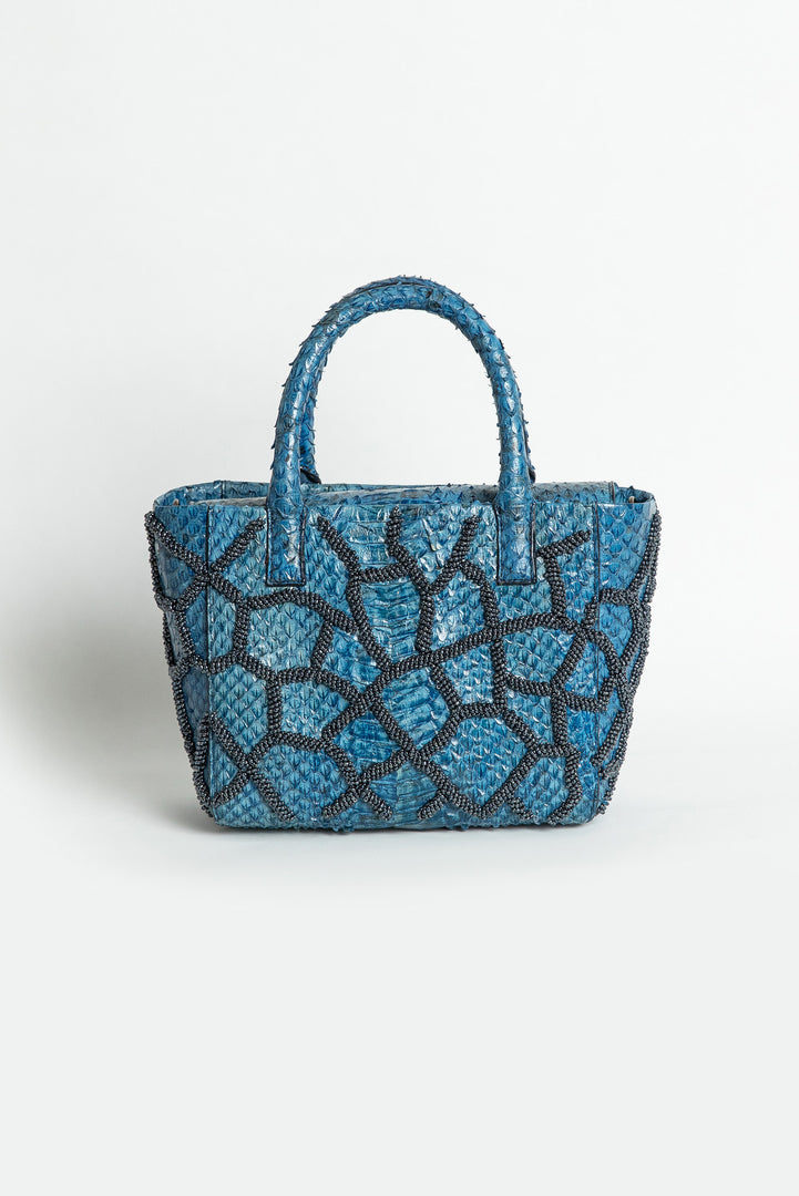 Medium Honeycomb Snakeskin Pop tote
