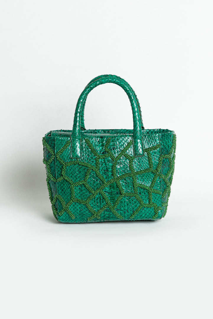 Medium Honeycomb Snakeskin Pop tote