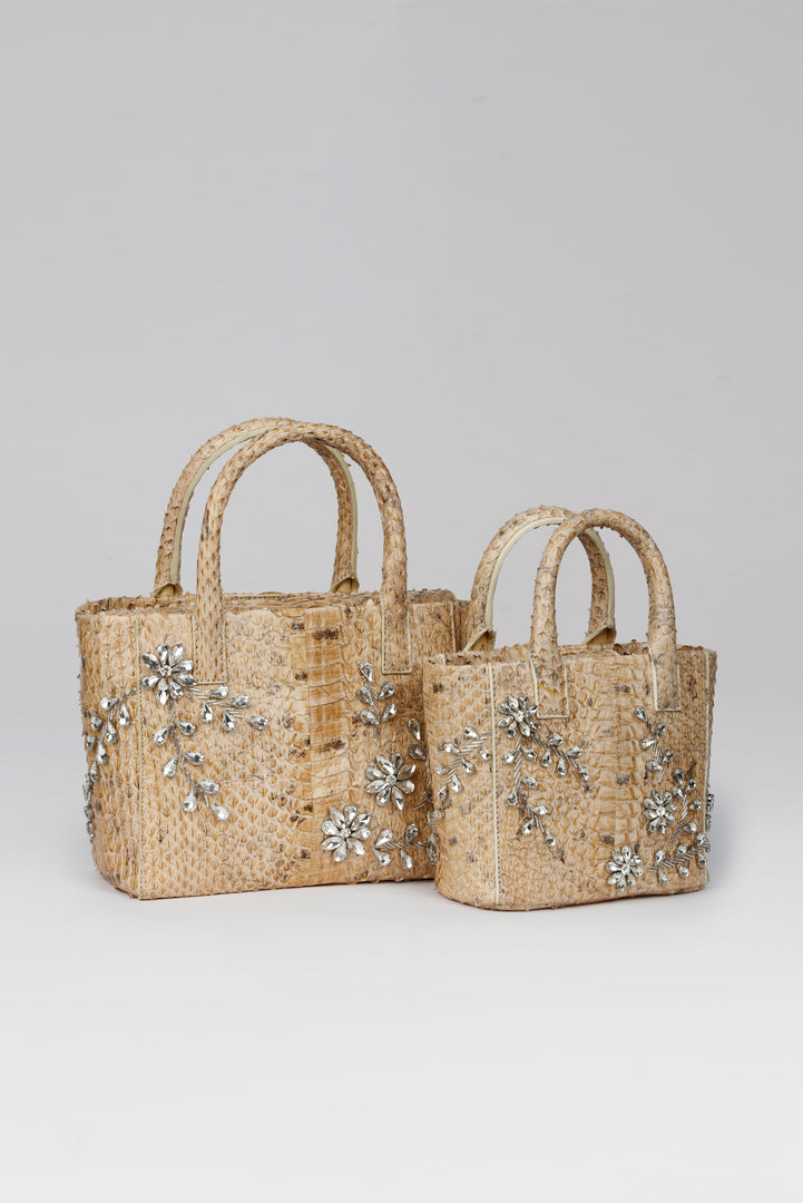 Diamond Flower Power Snakeskin Pop Tote