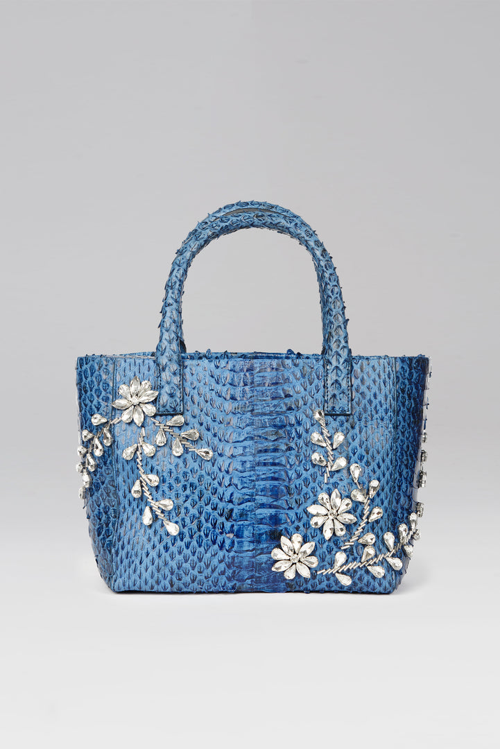 Diamond Flower Power Snakeskin Pop Tote