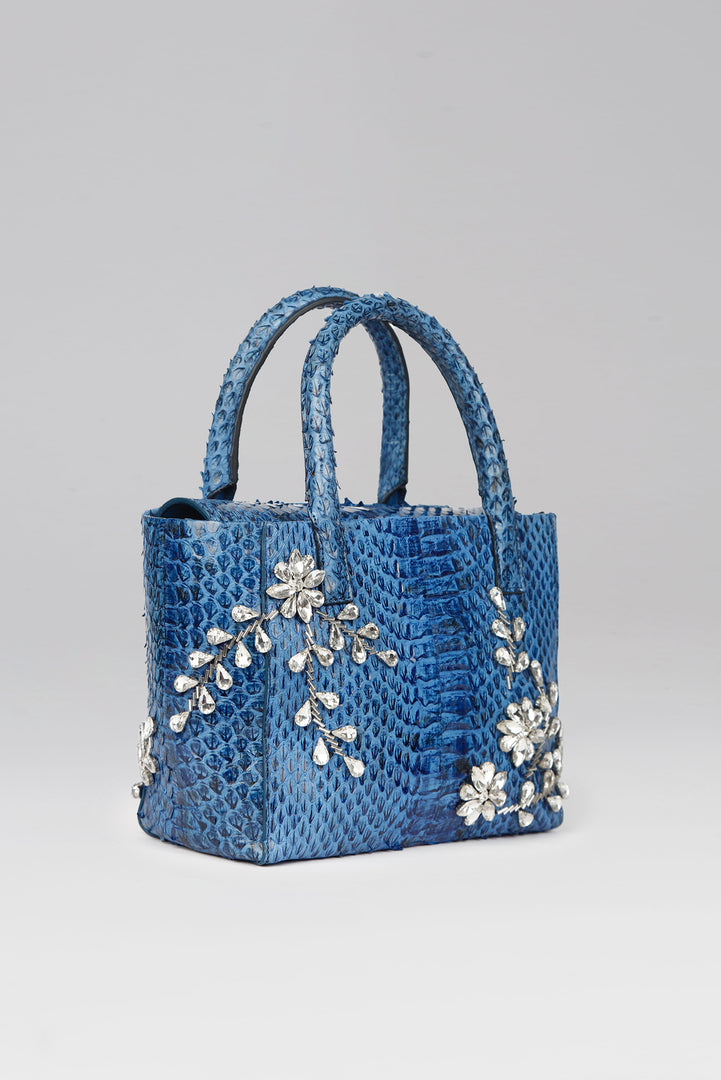 Diamond Flower Power Snakeskin Pop Tote