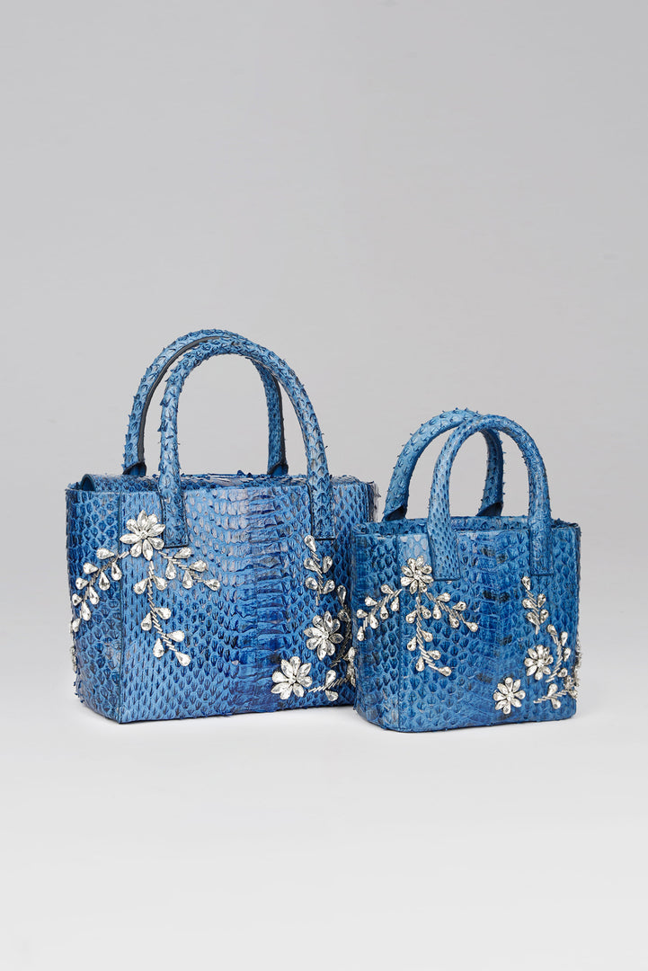 Diamond Flower Power Snakeskin Pop Tote