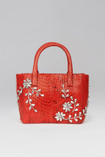 Load image into Gallery viewer, Diamond Flower Power Snakeskin Pop Tote
