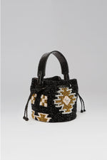 Load image into Gallery viewer, Mini Aztec Crystal Snakeskin Evening Bucket Bag
