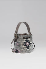 Load image into Gallery viewer, Mini Aztec Crystal Snakeskin Evening Bucket Bag
