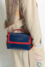 Load image into Gallery viewer, Colorblock Patent Lori Messenger Bag