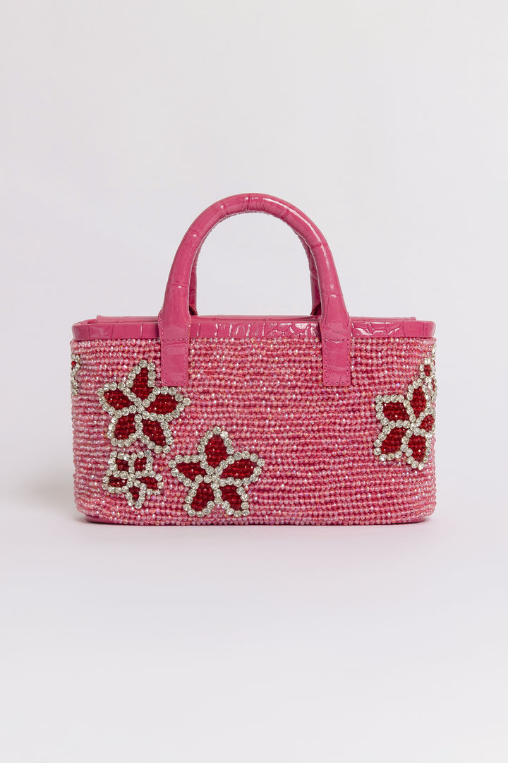 Small Flora Patent Flap Tote