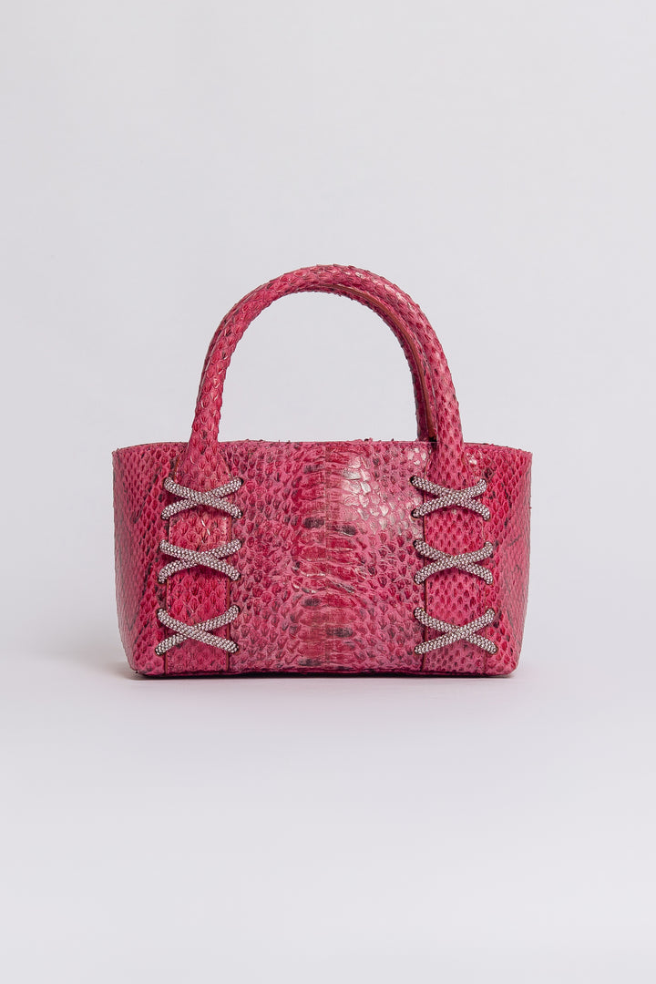 Small Kriss Snakeskin Wedge Tote