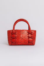 Load image into Gallery viewer, Small Kriss Snakeskin Wedge Tote
