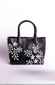 Flower Power Snakeskin Tote