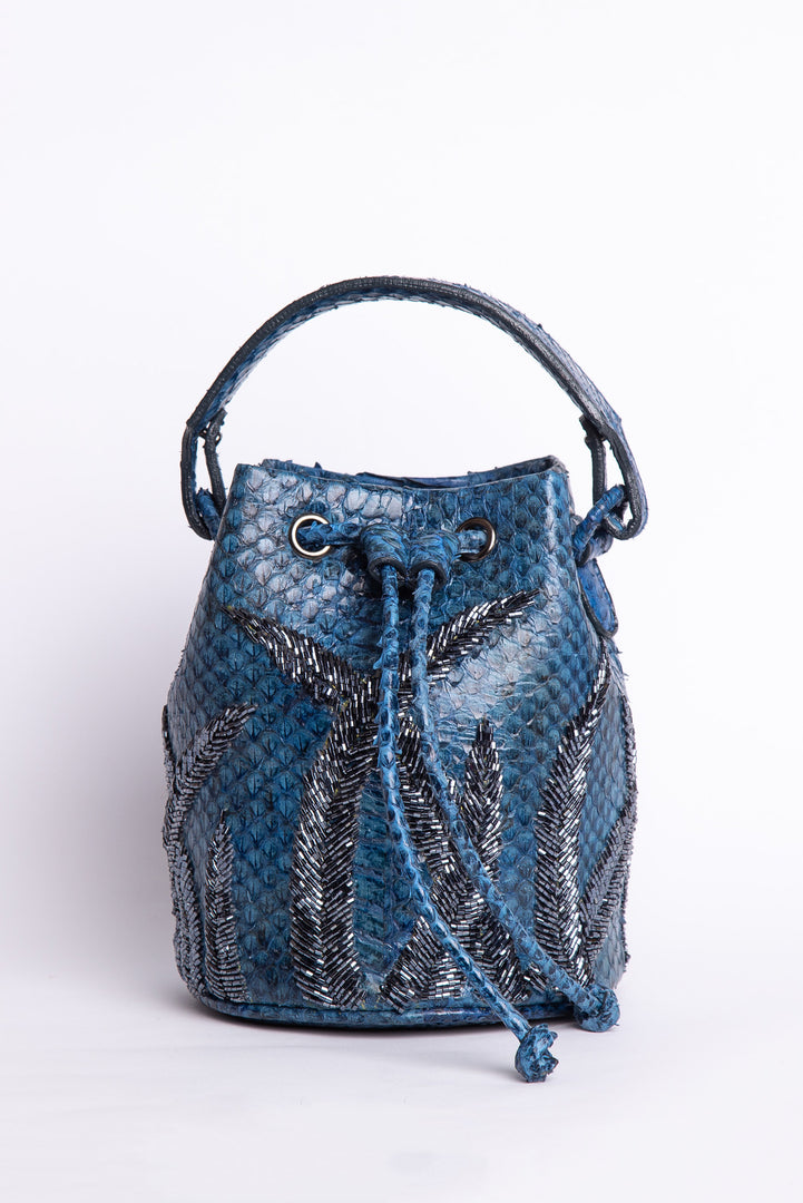 Small Snakeskin Bucket Bag