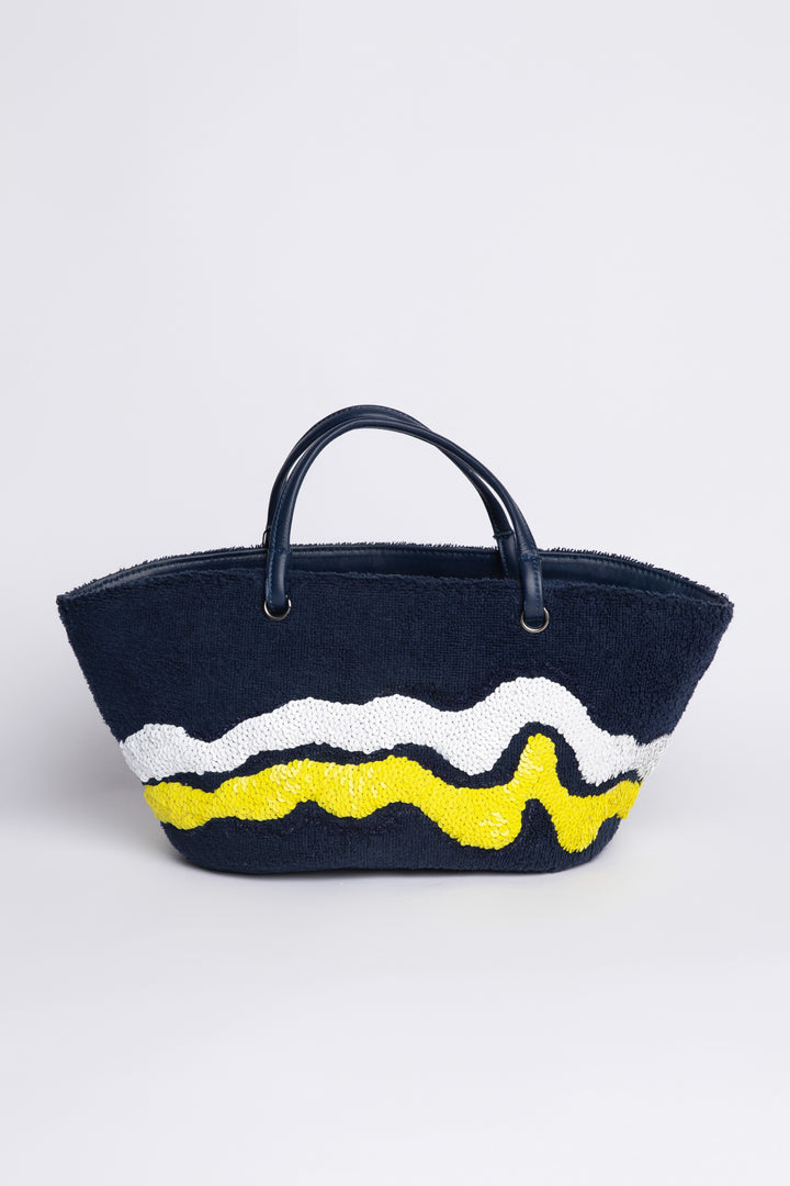 Small Wavy Terry Crescent Beach Bag