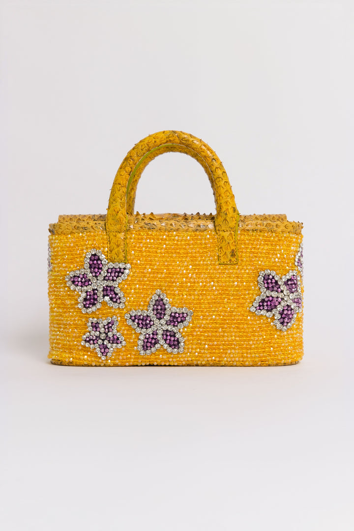 Small Flora Patent Flap Tote