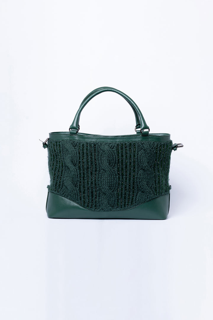 Large Willow Knit and Leather Shopper Tote