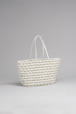 Load image into Gallery viewer, Large Leather Woven Beach Bag