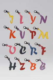 Leather Letter Bag Charm 