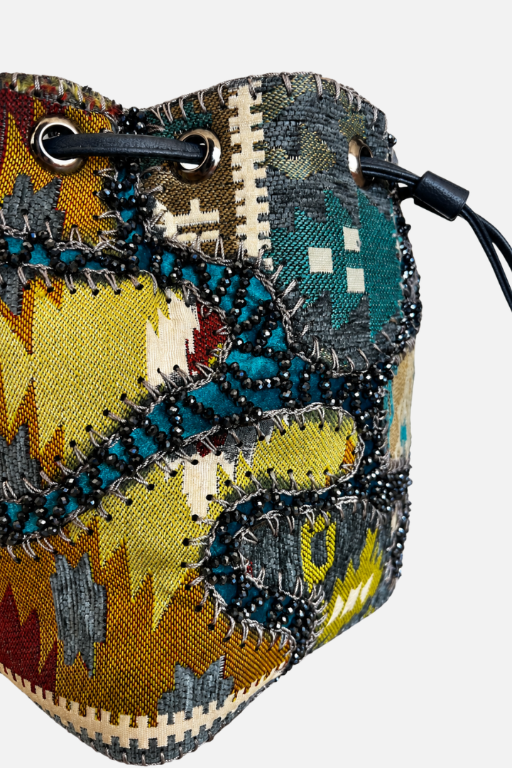 Large Patchy Carpet Bucket Bag
